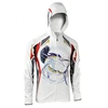 mens sublimation fishing t-shirt wear sun UV fishing jersey pull over zipper fishing hoodie mask