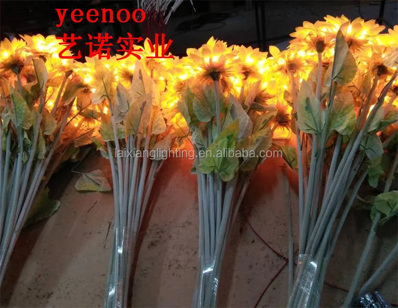 Dc24v Led Artificial Flower Lights Simulation Sunflower Garden Park