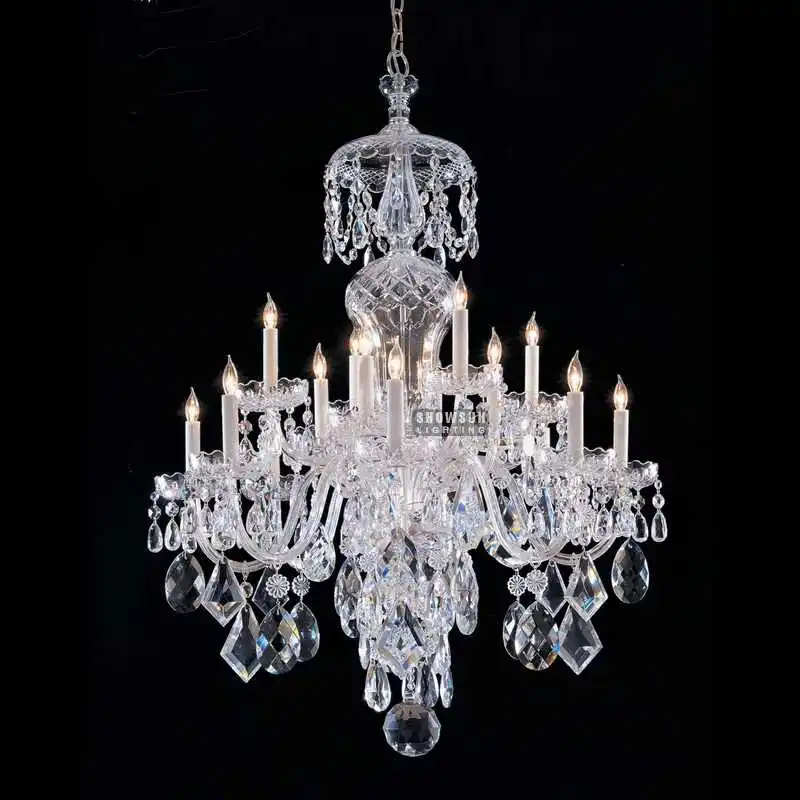 Hotel Modern Luxury Classic Crystal Hanging LED Pendant Light Candelabra Chandelier