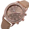 China Cheaper Women's Watches Geneva Roman Numerals Faux Leather Clock Analog Quartz Wrist Watch wholesale MX237L