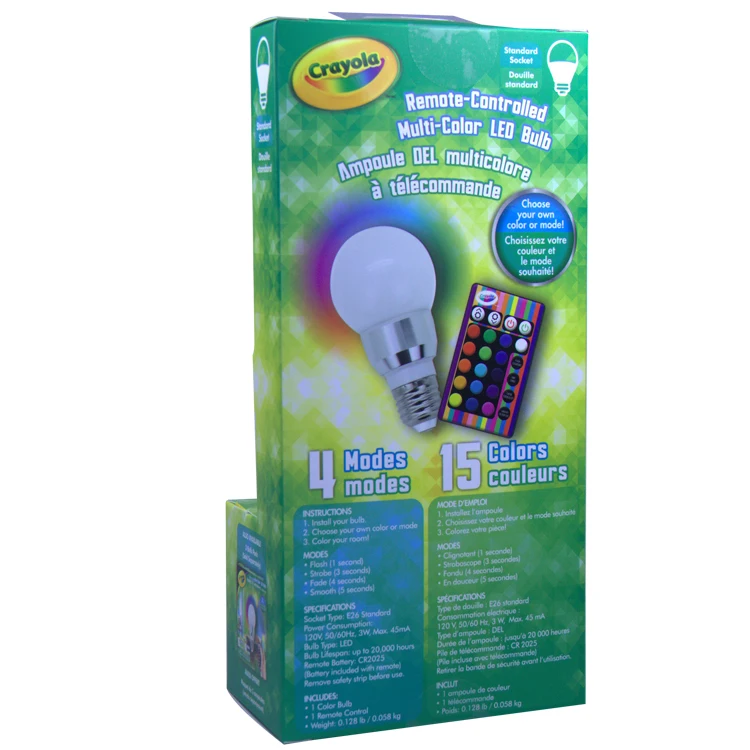 FCC Rohs Approval Smart Household 3w led rgb bulb lights