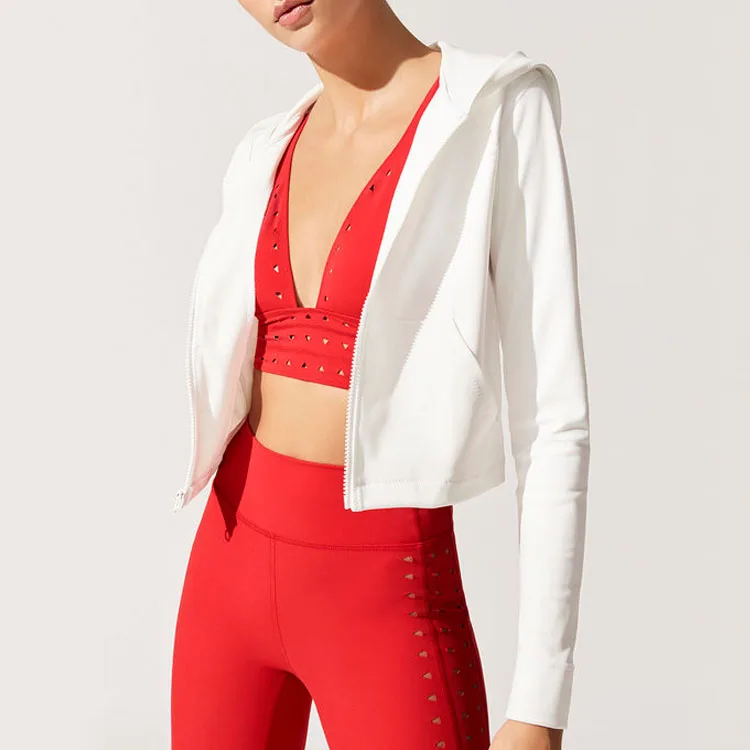 Fashion Laser Cut Crop Hoodie