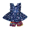 baby girl cotton outfits wholesale kids sleeveless top print clothes matching rainbow short pants solid colour children wear