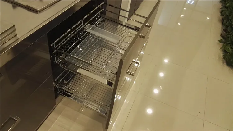 stainless steel double sink cabinet