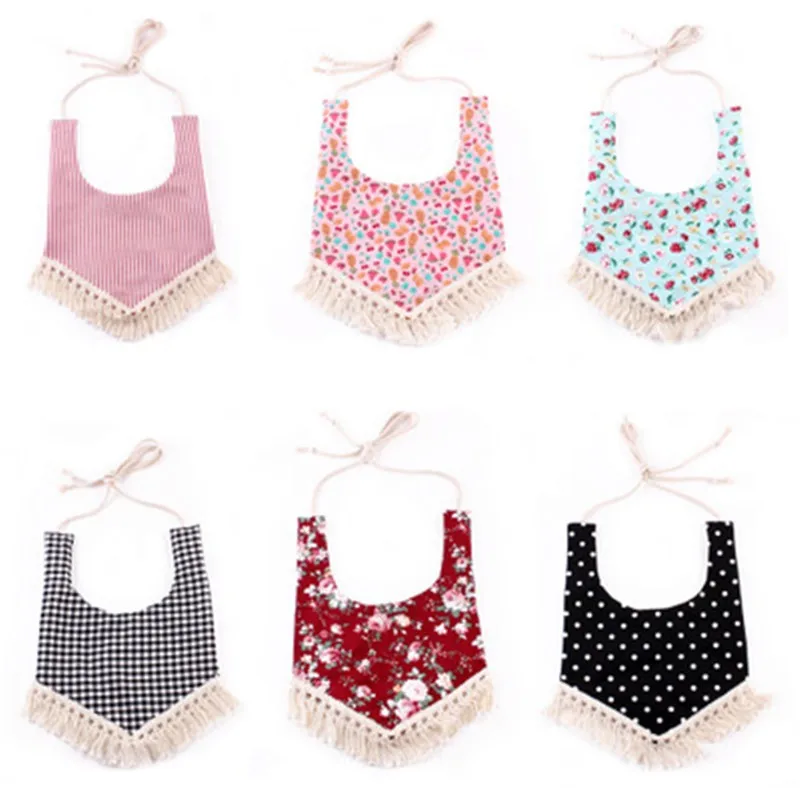 Ins Baby Cotton Bibs Infant Kids Burp Cloths Triangular Binder Girls