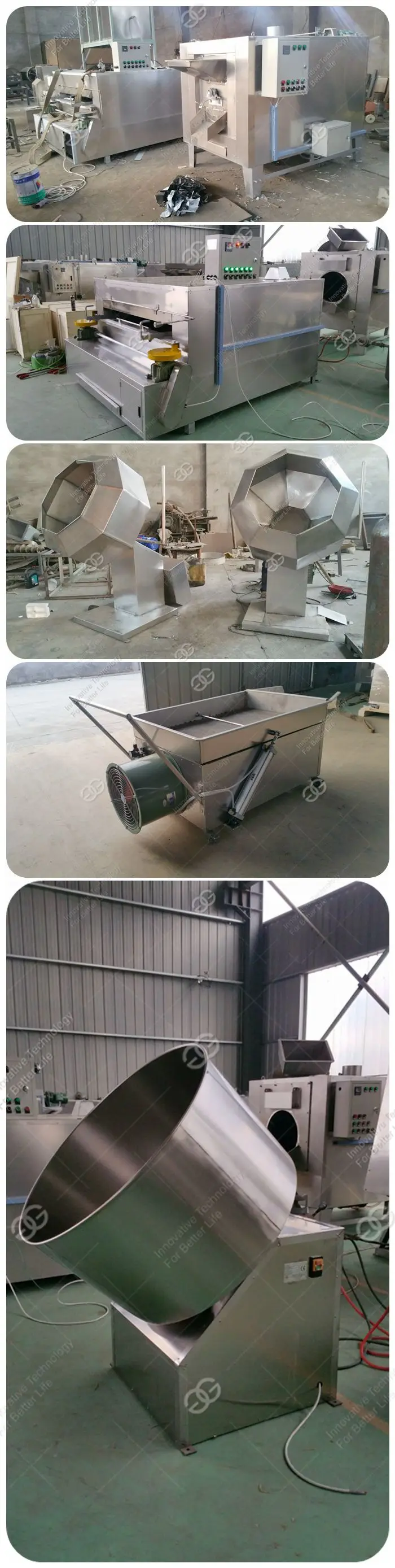  Chocolate Coated Peanut Production Line Peanut Roasting Coating Equipment Roasted Peanut Swing Oven Price