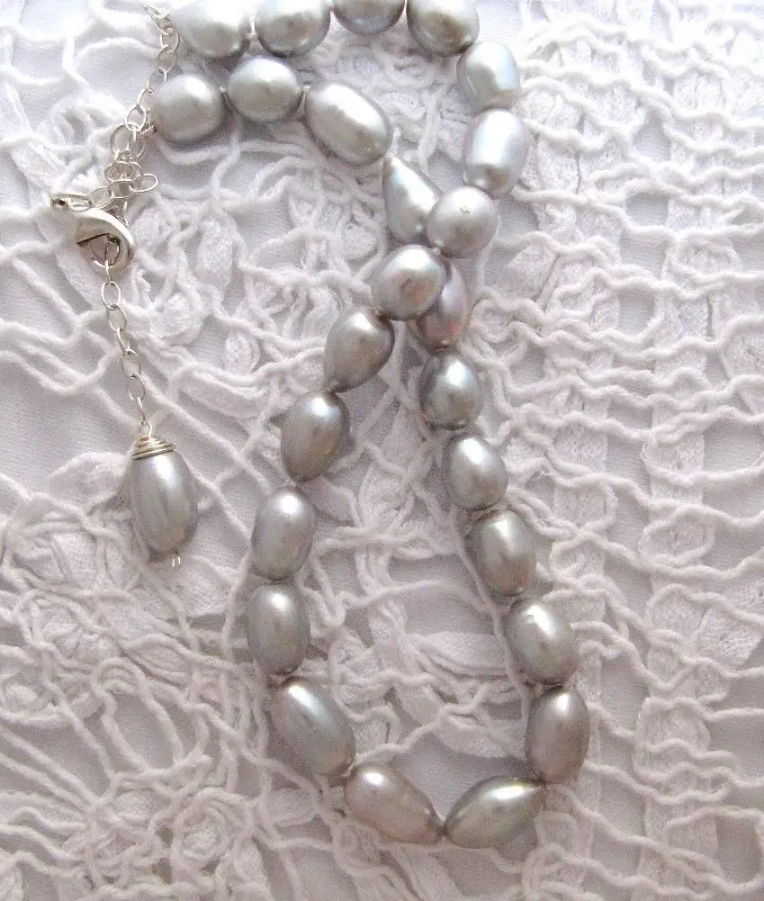 Handmade Freshwater Pearls Necklace Luxury Pearl Rice Choker