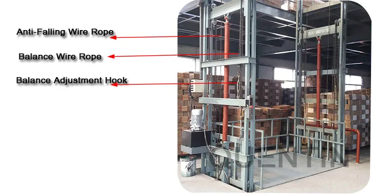 Heavy loading capacity goods lift platform wall mounted table cargo lift elevator