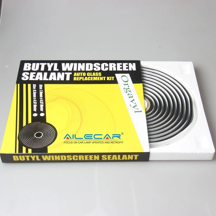 Automotive Butyl Windscreen Sealant 9.5mm*4.57m For Car Headlamp