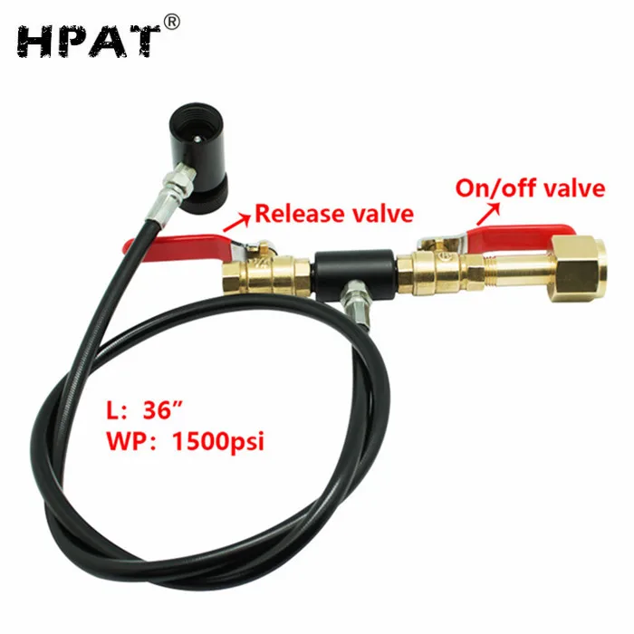 Deluxe Paintball Dual Valve Lever 36" Hose CO2 Fill Station Refill Tank  R 
