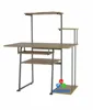 2016 New design metal pipe frame MDF wood computer desk shelf with wheels