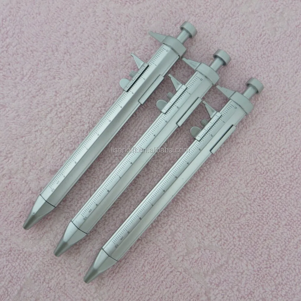 Multifunction Pen Shape Plastic Silver Vernier Caliper Measuring Ruler Tool Y3V2 