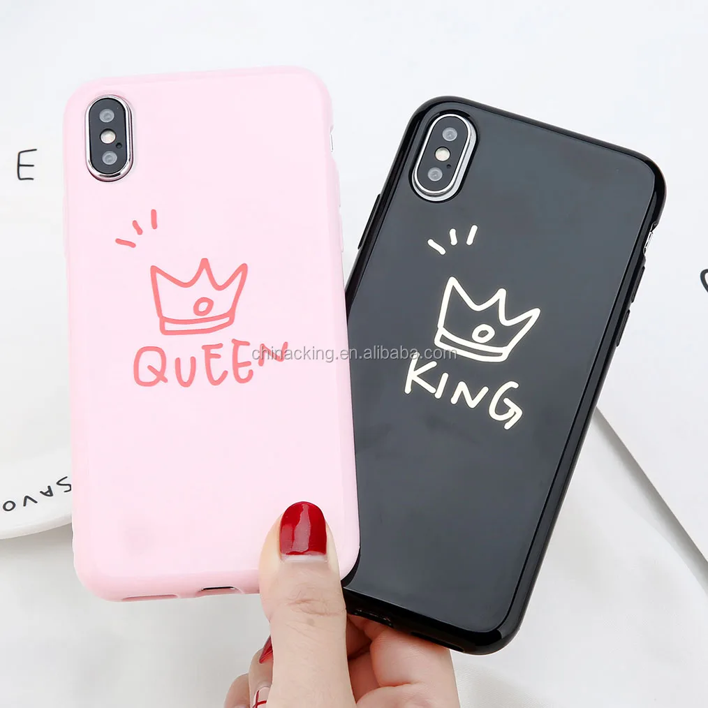 exegese chirurg Atletisch Glossy Crown Phone Case For Iphone 6 6s Plus Letter King Queen Back Cover  Tpu Cases For Iphone X 8 7 6s Plus Xr 11 Pro Max Case - Buy Glossy Crown
