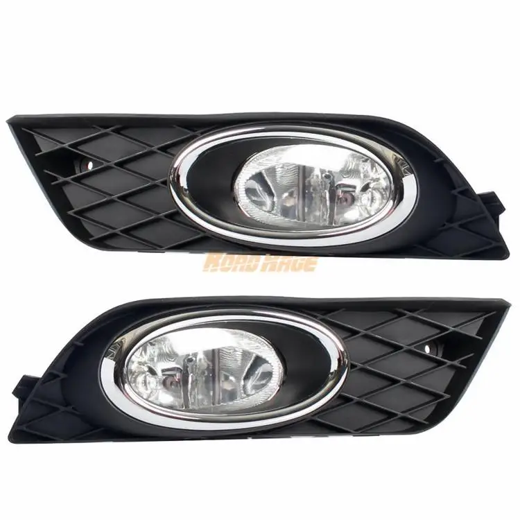 Spot Fog Light Driving Lamp kit for HONDA civic 2012 2014 asia type with chrome ABS bezel and switch wiring harness