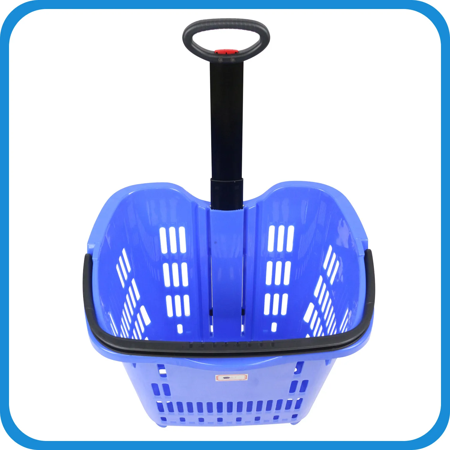 40lplastic Supermarket Rolling Basket(2 Wheels) Plastic Basket Food Basket Market