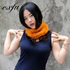 CX-E-29N Real Mink For Lady Knit Fluffy Scarf Winter Knitted Wool Hat