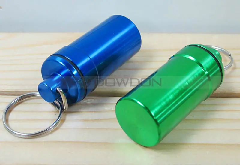 52*22mm Waterproof Aluminum Pill Container Case For Travel Keychain Pill Holder Buy Keychain