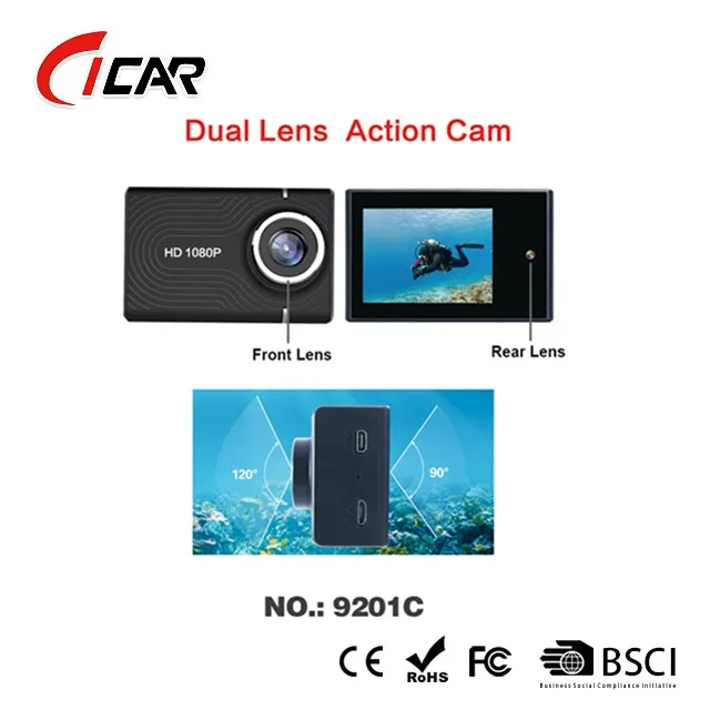 1080p Manual Sports Cam Accessory Sony179 Hd Video Waterproof Dual Lens