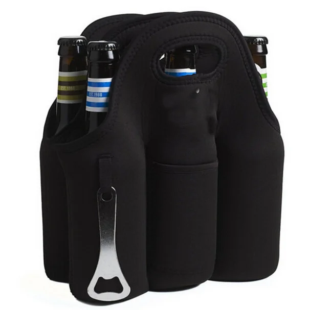 Portable Beer Can Cooler Bag Shoulder Bag Freezer Gel Wine Bottle ...