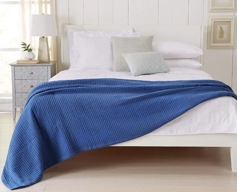 100 Cotton Waffle Weave Premium Blanket Lightweight And Soft Perfect