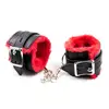 Red And Black Leather Bondage Fetish Hand Cuffs Wrist Cuff,BDSM Handcuff,Sex Toys For Couple