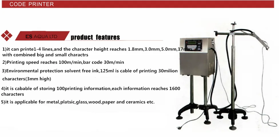 Printing code machine / Inkjet printer /Date coder