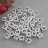 Cheap 10mm White Cute Alphabet Handmade Crafting Acrylic Letter Beads with 4mm Hole