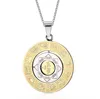 Chinese Stylish zodiac Sign Pattern Animal Titanium Stainless Engraved Round Steel Pendant for Baby Kids SSP033