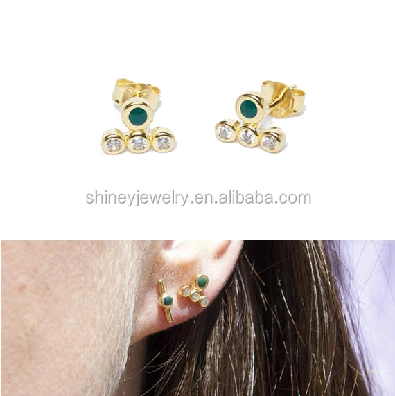 100% 925 sterling silver jewelry factory customized AAA sparking cubic zirconia cz long earring