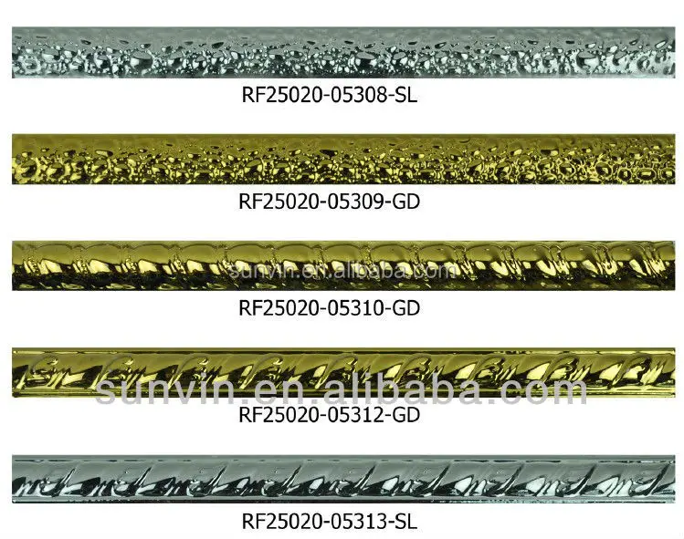 250x20mm Golden Sliver Metal Ceramic Border Tiles Sliver Metal Ceramic Border Tiles
