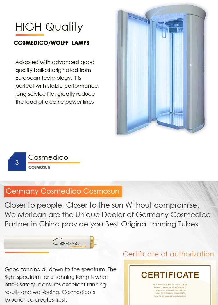 Sunbed for bronze skin