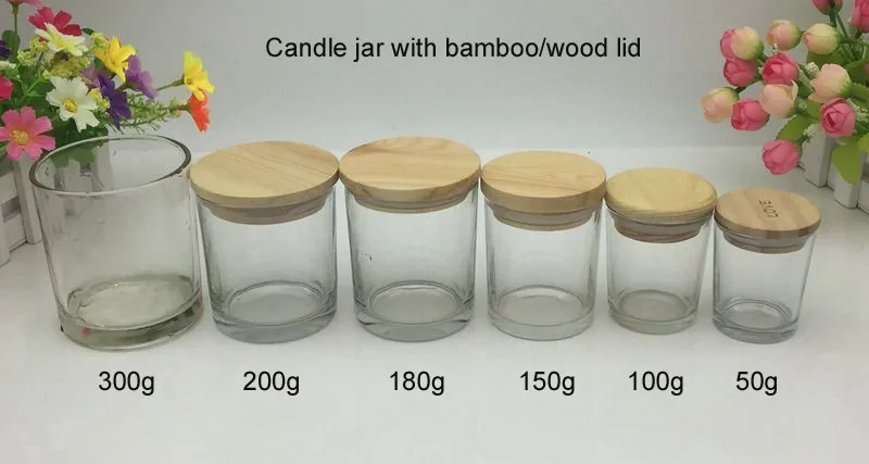 100g 200g Glass Container Candle Jar Wood Lid Frosted Glass Bamboo Lid 100g-200g-glass-container-candle-jar-wood-lid-frosted-glass-bamboo-lid