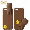 Korean New Design Silicone Case cute bear cell phones cover case for iphone 7 carton