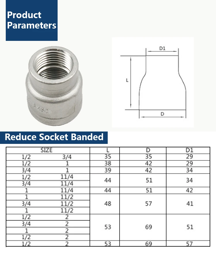Фитинги Для Сантехники Из Нержавеющей Стали,С Резьбой,1 Дюйм X 1/2 ...
