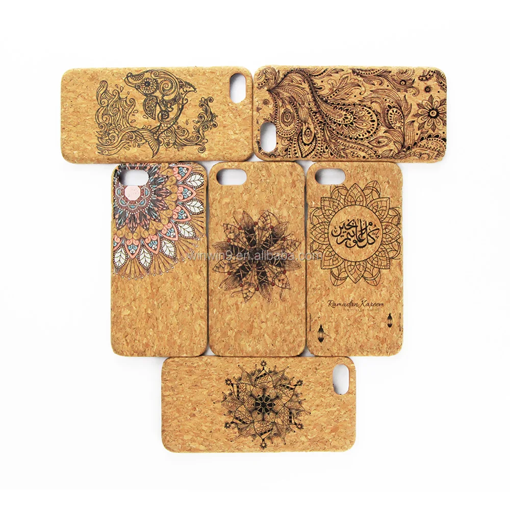 Eco-friendly Wood Cork Mobile Phone Accessories for iPhone X for iPhone 7 Unique Printing Wooden Phone Case for Apple