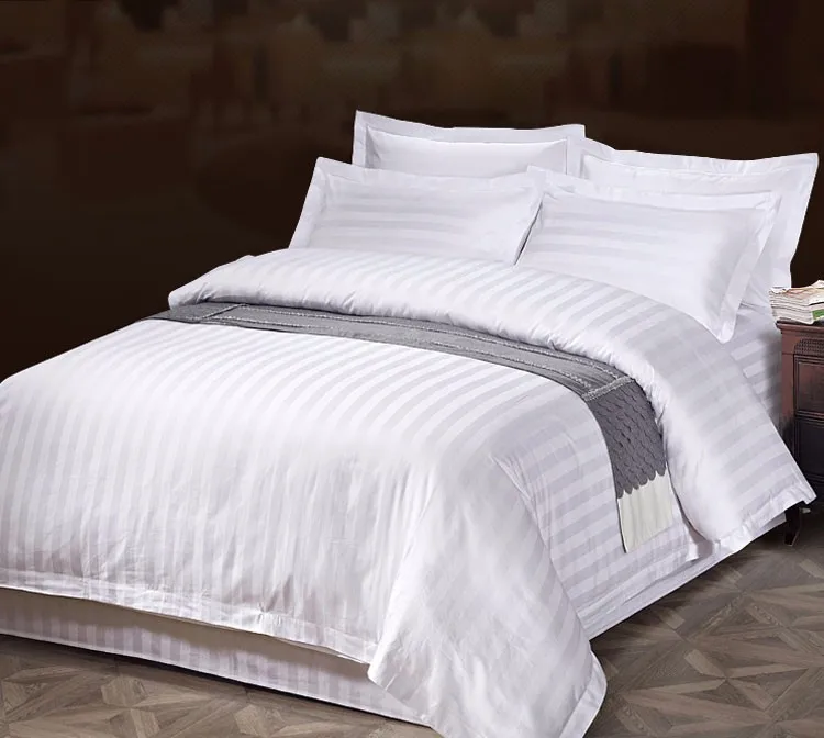 Wholesale Cheap 4pcs White King Size Bedsheets 100 Cotton Hotel