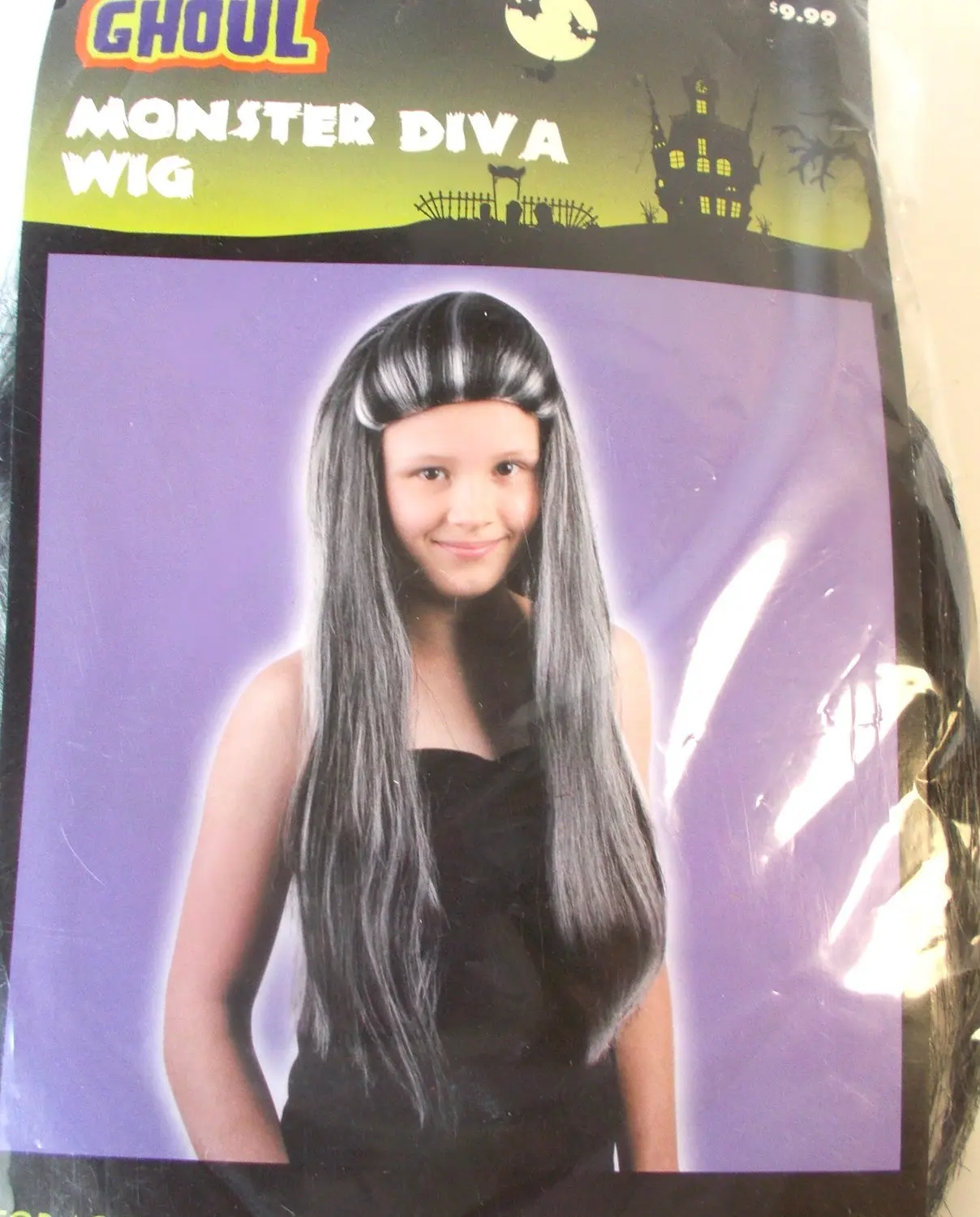 Monster Diva Long Wig with Grey Streaks 18' OSFM NIP