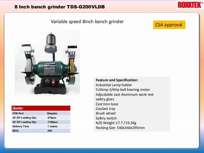10 Inch Bench Grinder Tds 250d4 View Bench Grinder Product