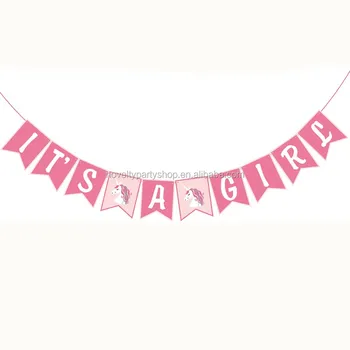 2018 Unicorn Horn Design It S A Girl Party Banner Favors Baby Shower