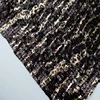 wholesale black and gold animal skin pattern foil sequins embroidery jersey fabric