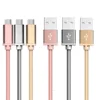 3ft Solar Panel Multi charging cable 3 in 1 White Nylon Braided Multiple USB OTG Fast Phone Charger Cord with Micro USB Type C