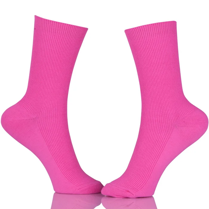 New Design Pure Color Cotton Socks  In Tube Korean Green Blue Orange Pink