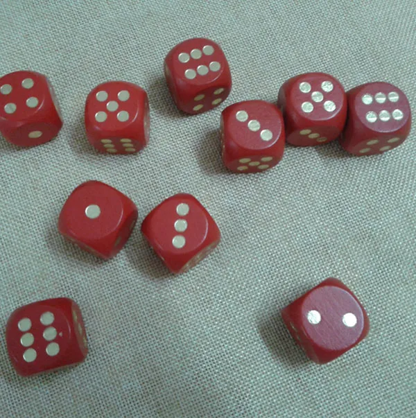 Red 25mm Wooden Dice Gold Dot Large Wooden Game Dice Custom Handmade