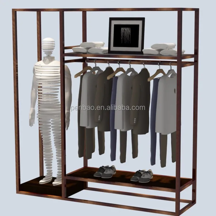 Retail Display Racks Para Ropa Madera Decoracion De La Tienda De Ropa - Buy  Vêtements Présentoirs Product on 