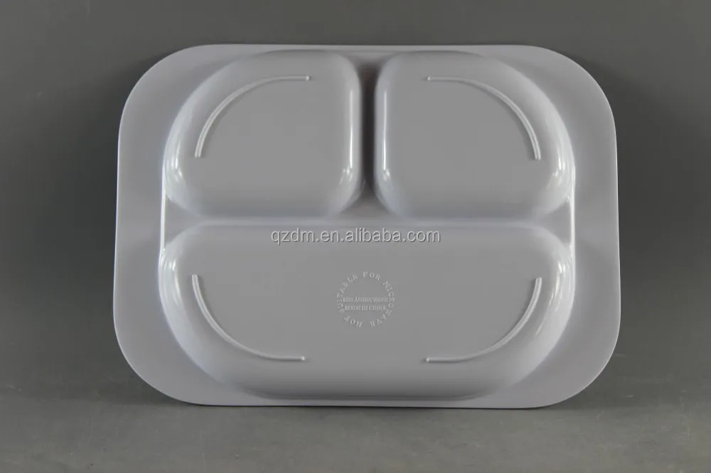 Square Shape Melamine 3 Divided Plate For Kid