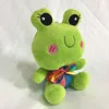 Frog with embroidered face cute fancy sitting plush soft stuffed custom CE green keychain toy