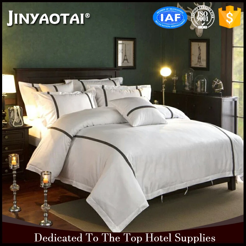 Wholesale Cotton Hotel Linen Jacquard Super King Size Bed Sheets