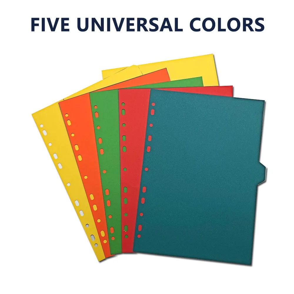 High Quality Stationery A4 10 Tab 5 Color Assorted Index Paper Divider ...