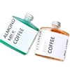 Creative 200ML square milk tea beverage wine bottle thickened glass bottle with sealed aluminum cover