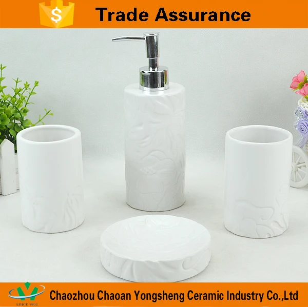 Hotel Bathroom Accessories wholesale matte white flower stoneware hotel bathroom accessories Hotel Bathroom Accessories wholesale matte white flower stoneware hotel bathroom accessories